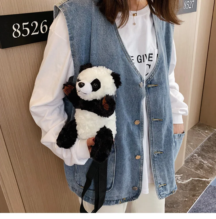 Girl Plush Stuffed Cute Panda Bag Makeup Bear Cat Knapsack Soft Pillow Woman Animal Lady Backpack Baby New year Gift Kids Toys (11)