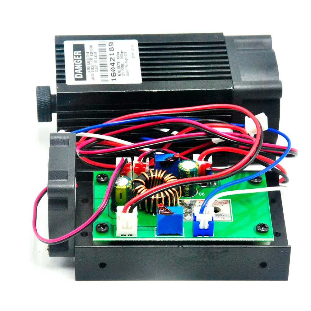 Modulo Diodo Laser A Punto Blu Focalizzabile 2W/4W 445Nm 450Nm 2000/4000Mw Ttl Ventola Di Raffreddamento Incisione Laser Da Taglio