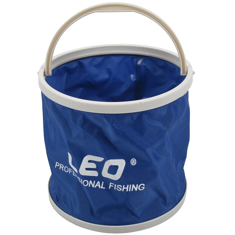 

LEO Outdoor Canvas Bucket Folding Bucket Portable Camping Hiking Fishing Bucket Fishing Tackle Tools blue