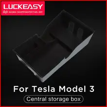 LUCKEASY Автомобильная Центральная коробка для хранения для Tesla модель 3- салонные аксессуары центральной консоли Организатор
