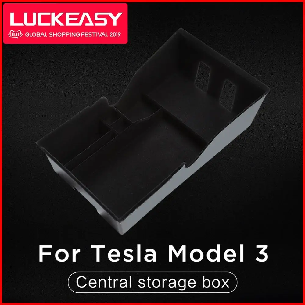  LUCKEASY Car Central storage Box for Tesla Model 3 2017 - 2019 Interior Accessories Stowing Tidying