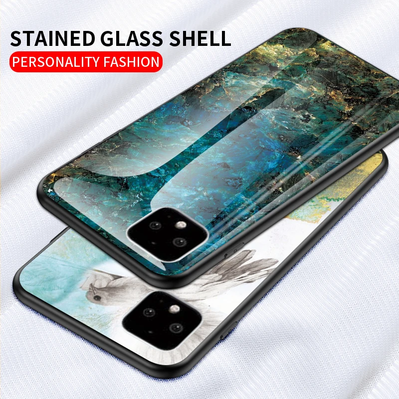 For Google Pixel 3A 4 XL Case Luxury Marble Grain Hard Tempered Glass Protective Back Cover for 2 Pixel3 4XL |