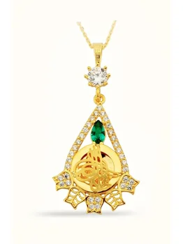 

Fringed Drop Mini Tuğralı Gold Frame Necklace 02-310-K1508