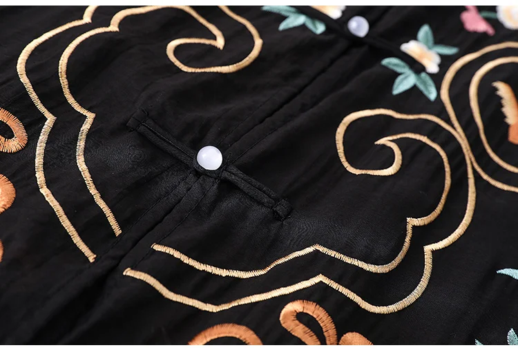 Китайское платье женское в китайском стиле hanfu хлопковый вышитый женский костюм Чонсам народное платье традиционный халат костюм