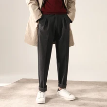 Осенняя новая Корейская версия ретро свободный Британский Прямой Тонкий мужской красивый повседневный костюм брюки