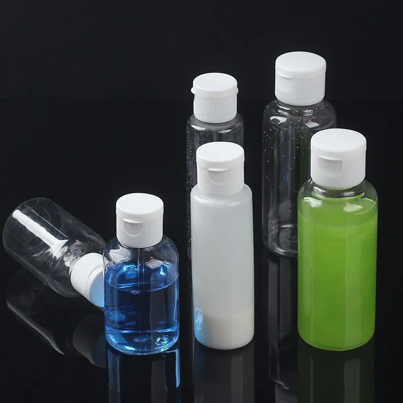 3pcs Home Essential Oil Clear Flip Top Toner Travel Empty Body Wash