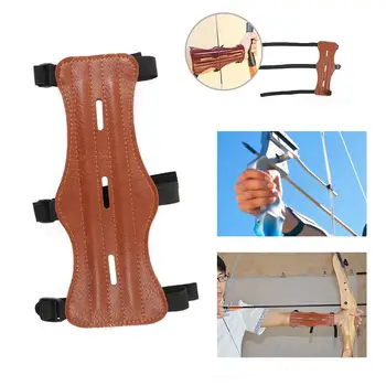 

Hunting Bow Archery Field Bracers Arm Guard Protective Clothing Brown 22*8 PU Arrow Outdoor Sports Armguard Strong