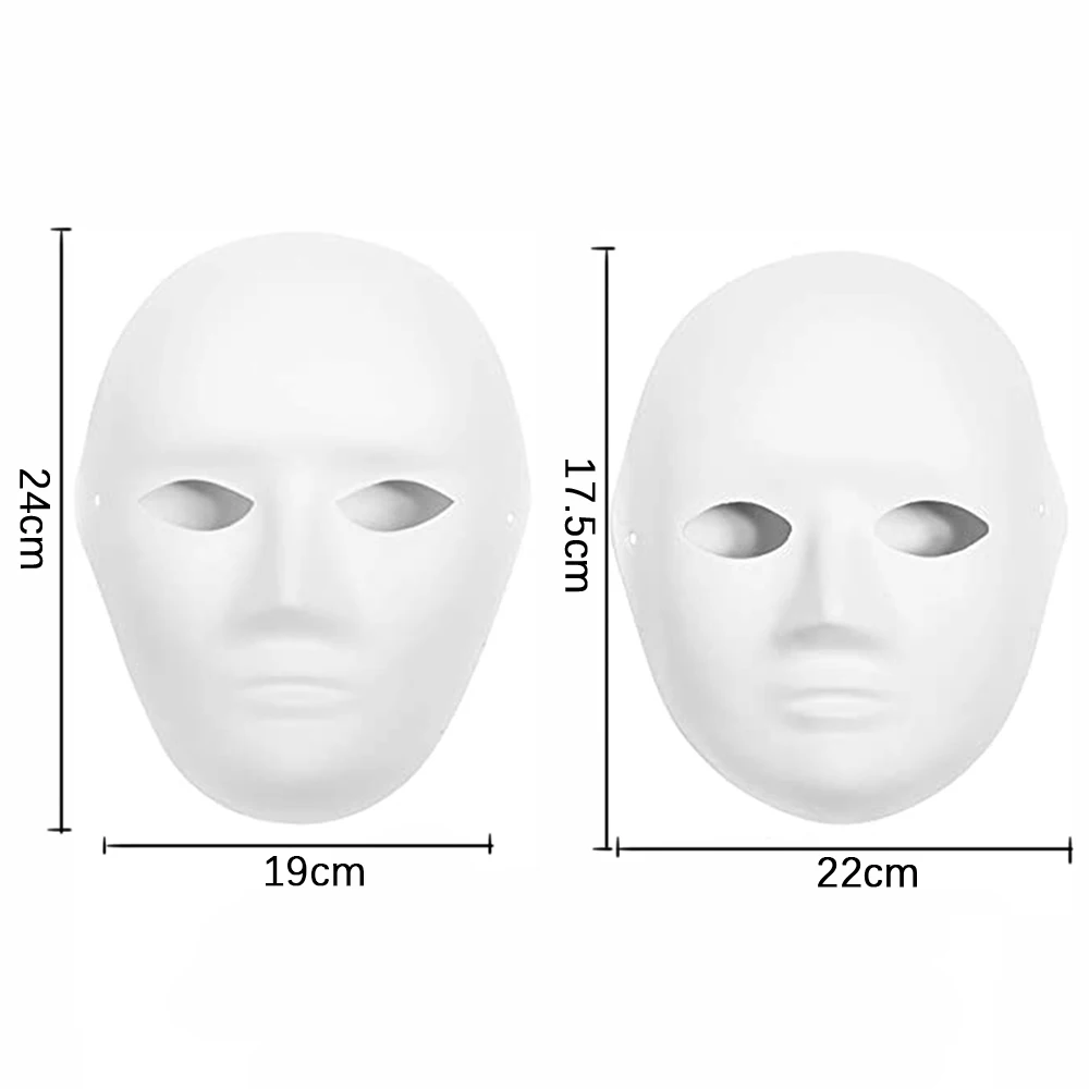 12PCS Paper DIY White Mask Full Face Opera Masquerade Mask