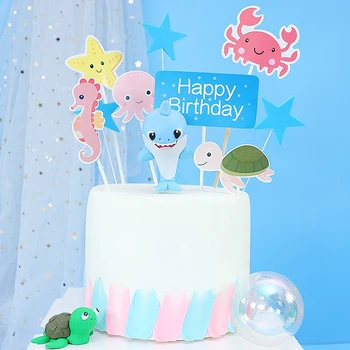

Cakelove Underwater World fish turtle cake topper cupcake party for baking birthday decoration cake decorating tools baking