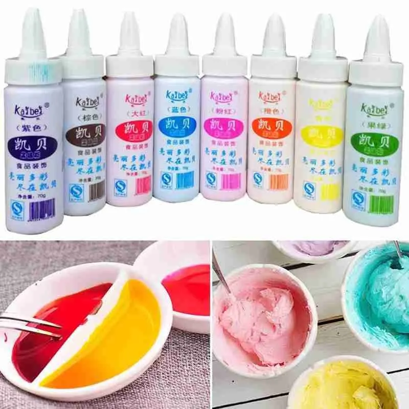 New 8 Flavors Food Coloring Cake Fondant Macaron Dessert Decal Decor Kebab Fruit Powder Pigment Baking Color Decoration Tools