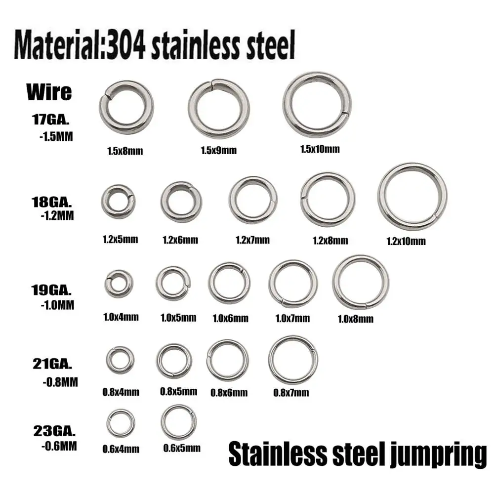 100pcs Stainless Steel Jump Rings Split Ring Connectors for Necklace Bracelets Accessories Jewelry Making vintage men s stainless steel rings ghost skeleton skull ring gothic punk rock biker jewelry accessories size 6 14