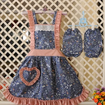 

Fashion Women's Cotton Apron With Pockets Princess Print Apron Multipurpose Cleaning Apron Kitchen Bib Household Goods