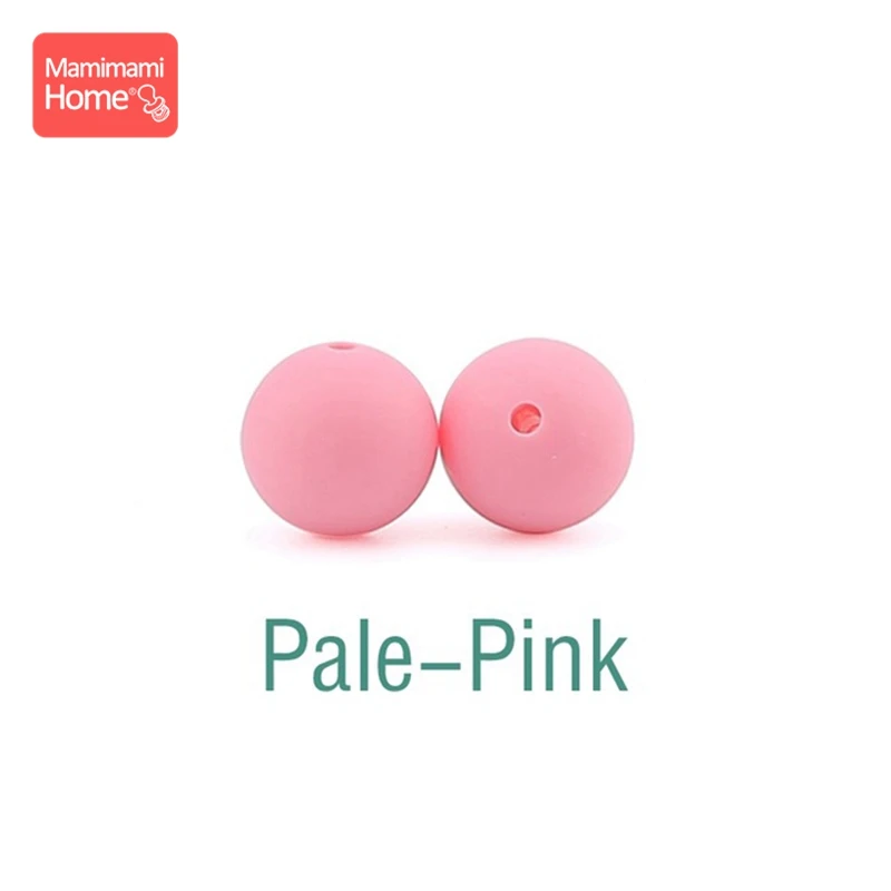 Pale Pink Mamihome 100 шт 12 мм Силиконовые Бусины, прорезыватель DIY цепочка для прорезывания зубов крошечные стержни пищевой силиконовый Прорезыватель Детские товары игрушка - Цвет: Pale Pink