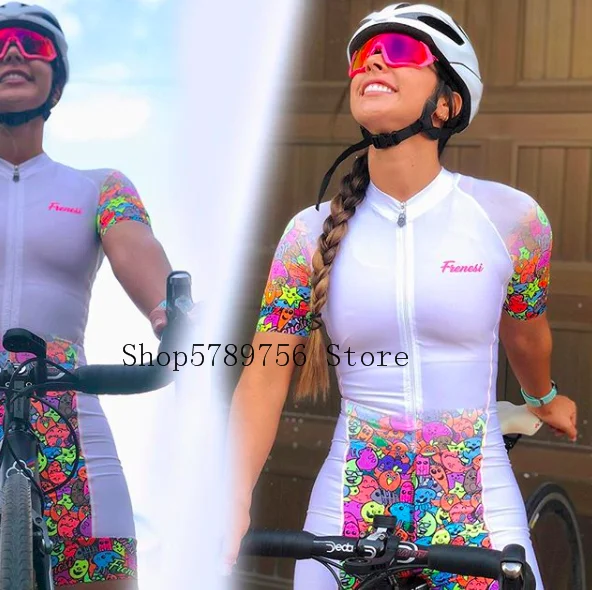 Pro Team триатлон костюм женский короткий рукав Велоспорт Джерси Skinsuit комбинезон Майо Велоспорт Ropa ciclismo набор гель - Цвет: as picture