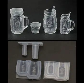 

Handmade Small Size Honey Jar Mold Bottle Pendant UV Resin Casting Mold Miniture Food Play Silicone Mold Jewelry Making