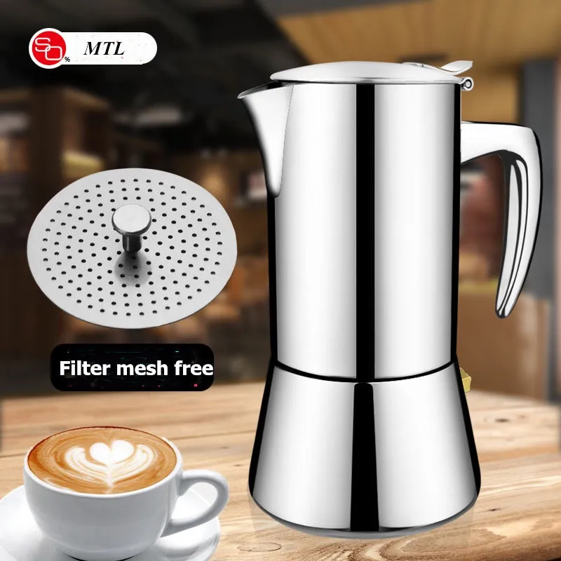 Moka Italian Coffee Maker Pot Stainless Steel Stovetop Espresso Induction Cooker