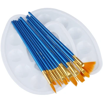

Artist Brush,Palette Watercolor Nylon Paint Brush Set,Paint Tray Artist Palette Painting Brush For Beginners Children