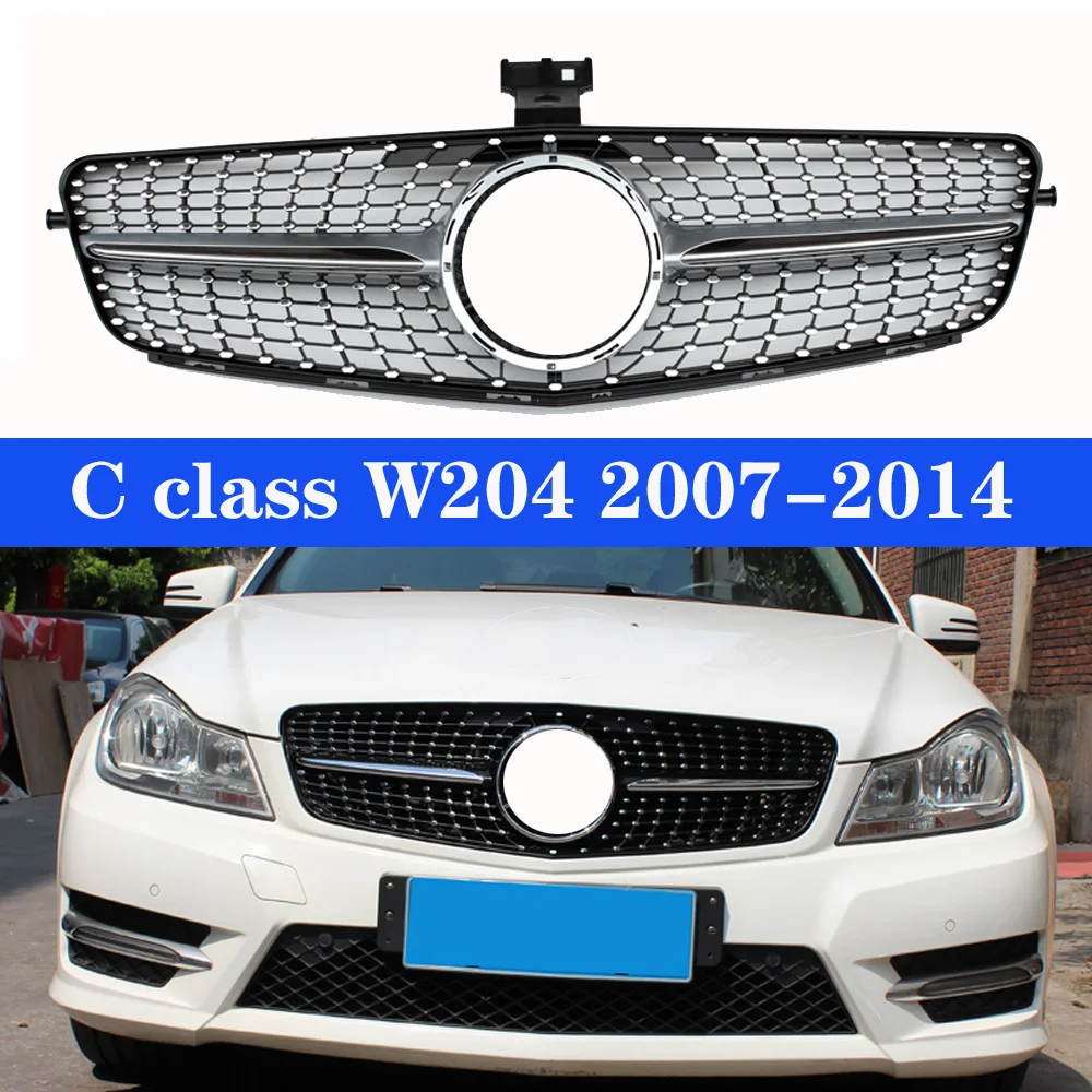 

For MERCEDES-BENZ W204 DIAMOND GRILLE C-CLASS C200 C300 C220 C280 2007-2014