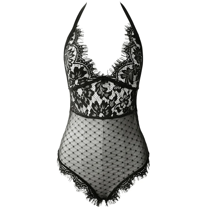 

Sexy Women Bra Lace Lingerie Elastic Cage Bra Bondage Straps Bandage Hollow Out Erotic Crop Top Halter Bralette Black/White