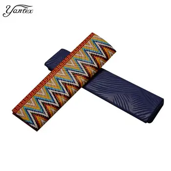 

YANTEX Ankara Fabric African Real Wax Prints Ghana Kente Design 2 Yards Mix Embossing African Ankara Fabric Plain Dyeing 2 Yards