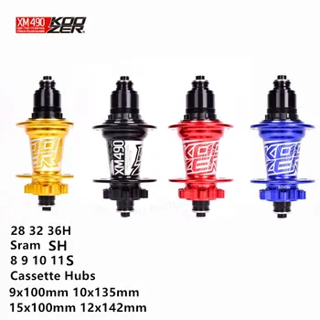 

koozer xm490 bike hubs sealed 4 bearing mtb bike hub10 * 135mm /12 * 142mm 28 32 36 holes disc brake free shipping bicycle hub