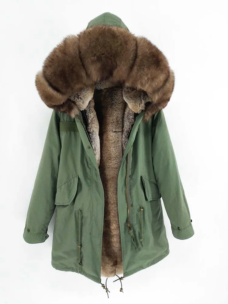 Зимняя мужская куртка, пальто с натуральным мехом, большой воротник из натурального Лисьего меха, капюшон, Толстая теплая подкладка, уличная одежда, длинная парка, роскошный бренд