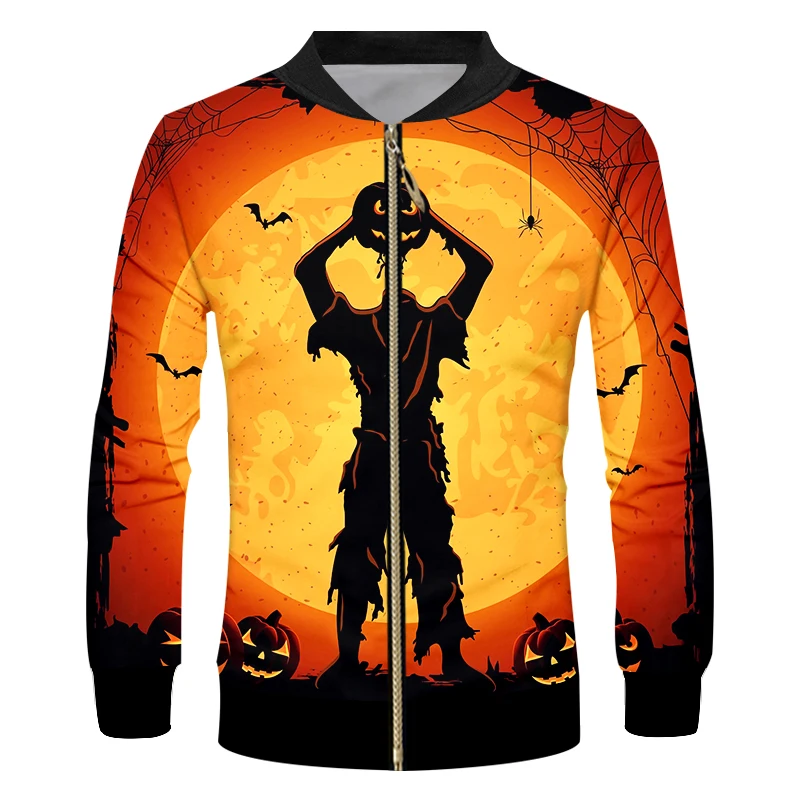 OGKB Мода Хэллоуин новый человек сломанная голова зомби куртка на молнии Лидер