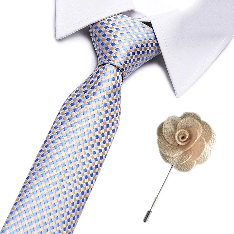 

New Classic Plaid Neck Ties for Men Casual Suits Tie 7.5 cm Stripe Blue Mens Neckties For Business Formal Dress Wedding Men Ties