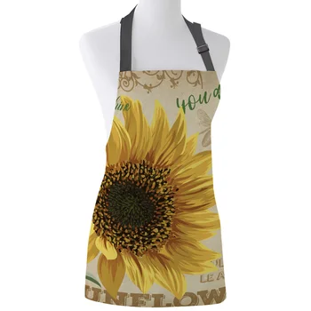 

Kitchen Apron You Are My Sunshine Sunflower Bee Butterfly Retro Adjustable Bib Canvas Aprons For Women Cooking Baking Pinafore