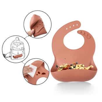 

Silicone Bibs For Kids Newborn Baby Feeding Tableware Waterproff Easy Clean Baby Bibs For Toddler Breakfast Feedings Baby Care