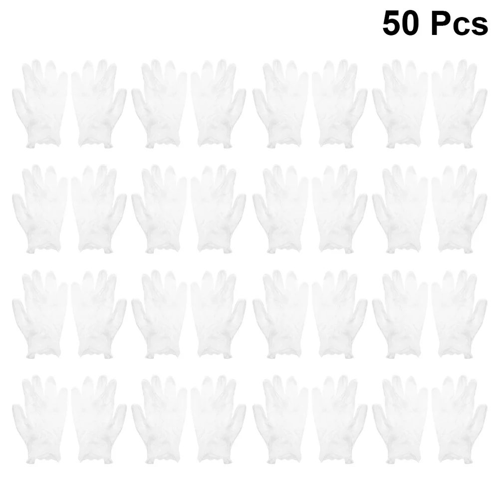 Luvas de Coloração do Cabelo Luvas de Tintura de Cabelo Protetora para Uso Pces Descartável Claro Luva Doméstico Faça Você Mesmo Pequeno 50 Pvc Mod. 112176