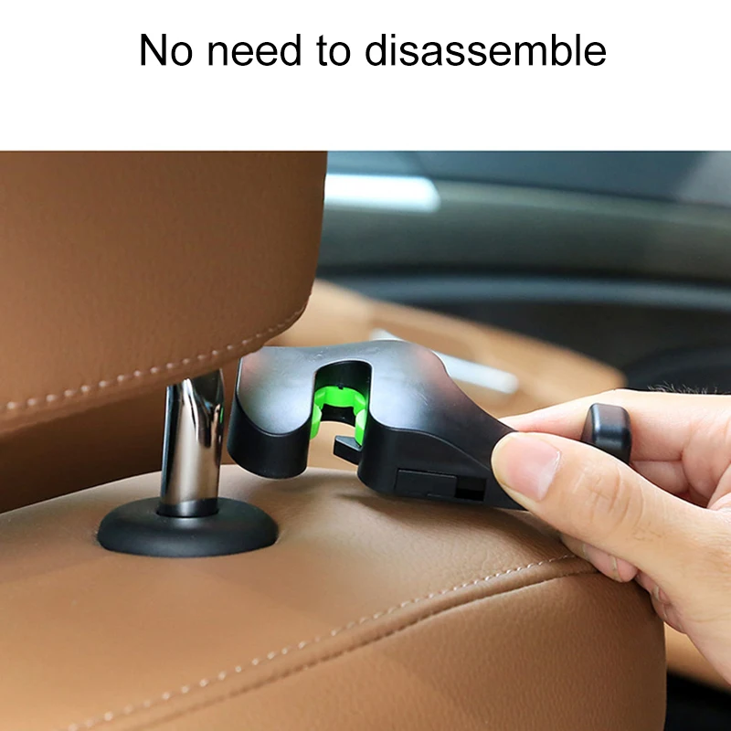 2PCS Car Headrest Hook Seat Back Hanger for Bag Handbag Purse Grocery Cloth Portable Multifunction Clips Auto Accessories