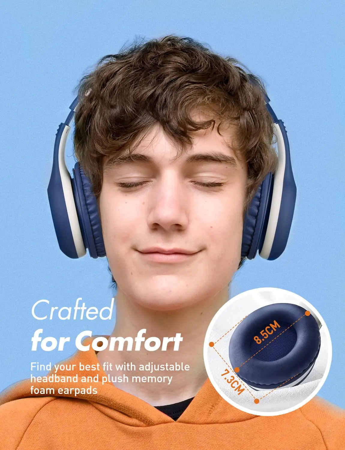 Mpow Wireless Bluetooth 5 0 Kids Headphones with mic HD Stereo 16 Hours Studytime Over ear Headset for PC Cellphone iPad Study