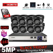 Подключи и играй POE NVR 8CH Xmeye CCTV распознавание лица система 5MP в/Открытый POE IP камера ИК День/Ночь безопасности комплекты видеонаблюдения