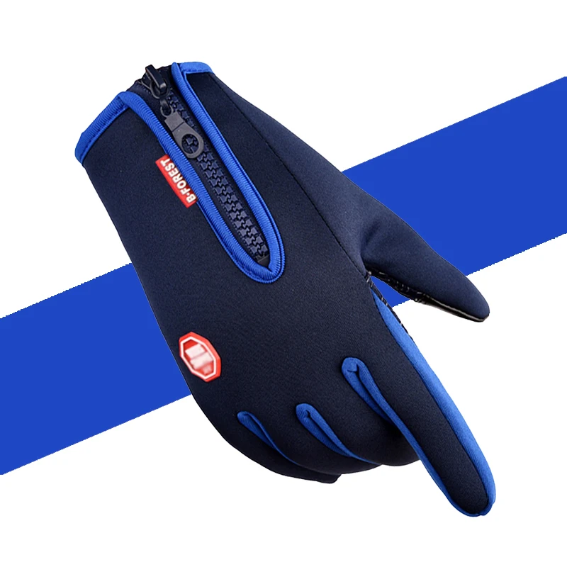 Sapphire gloves Зимние Перчатки сенсорные перчатки теплые перчатки для бега для мужчин и женщин на открытом воздухе снег сноуборд холодную погоду ветронепроницаемые перчатки - Цвет: Sapphire gloves