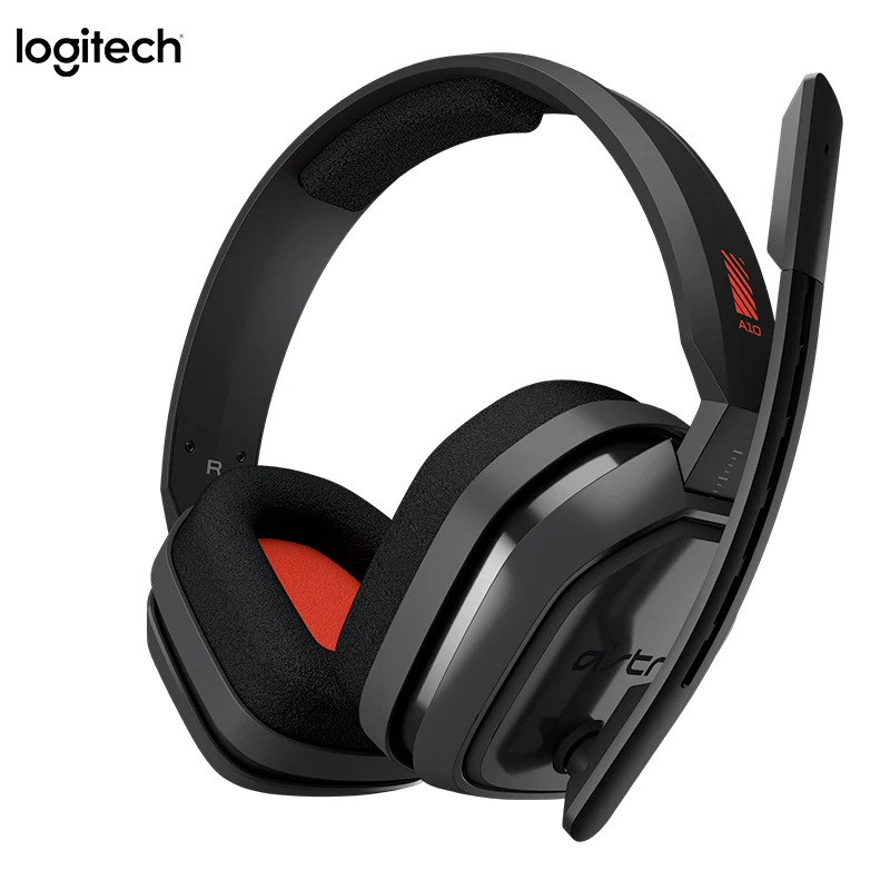 black Микрофон с шумоподавлением logitech ASTRO A10, совместимый с ПК/Mac, 3,5 мм, для PS4, гибкий виртуальный объемный 7,1, Windows 10/sonic - Цвет: black