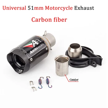 

51MM Universal Motorcycle Exhaust Pipe carbon fiber for AR Austin Racing for Z800 Z900 Z1000 tubo escape moto escapamento de