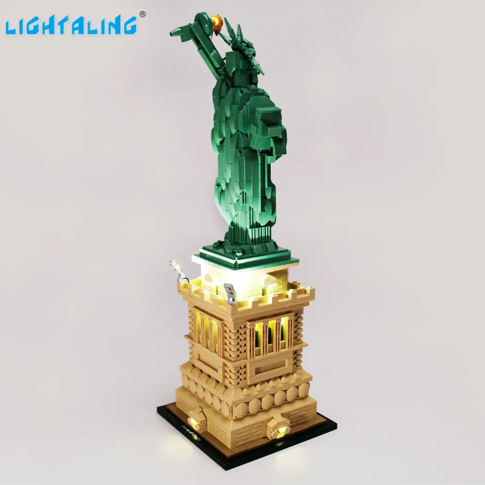 Lightaling Led Light Kit For Architecture Statue of Liberty Building Blocks Compatible With 21042( Lighting Set Only