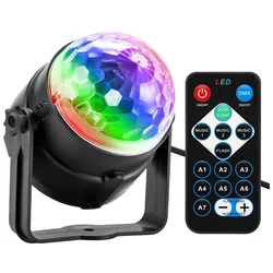 Projecteur Laser Disco Ball DJ, effet d'éclairage de scène, KTV, maison, mariage, noël, son de fête, lumière rotative activée 