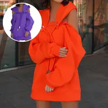 

Stylish Lady Hoodie Drawstring Thick Off Shoulder Women Oversized Hoodie Sweatshirt Top Pullover Sweatshirt