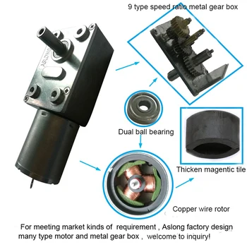 

24v 370 dc motor with reduction metal gear case low noise long life gear motor 6mm shaft with internal thread from 2rpm to 160r