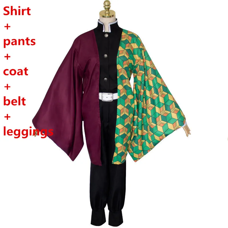 costume Аниме демон Slayer Kamado Nezuko кимоно костюм для косплея Kamado Tanjirou кимоно платье униформа синтетические волосы парики для женщин девочек - Цвет: costume