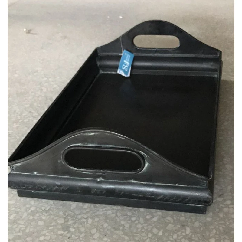 

black retro vintage rectangular metal tray