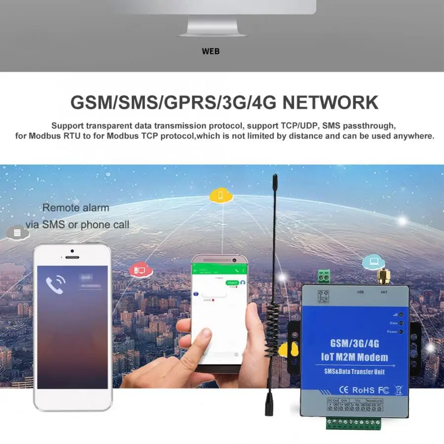 D223 GSM/GPRS RS485 последовательный порт для GPRS IOT M2M модем Прозрачная передача сообщений SMS DTU 100-240 В