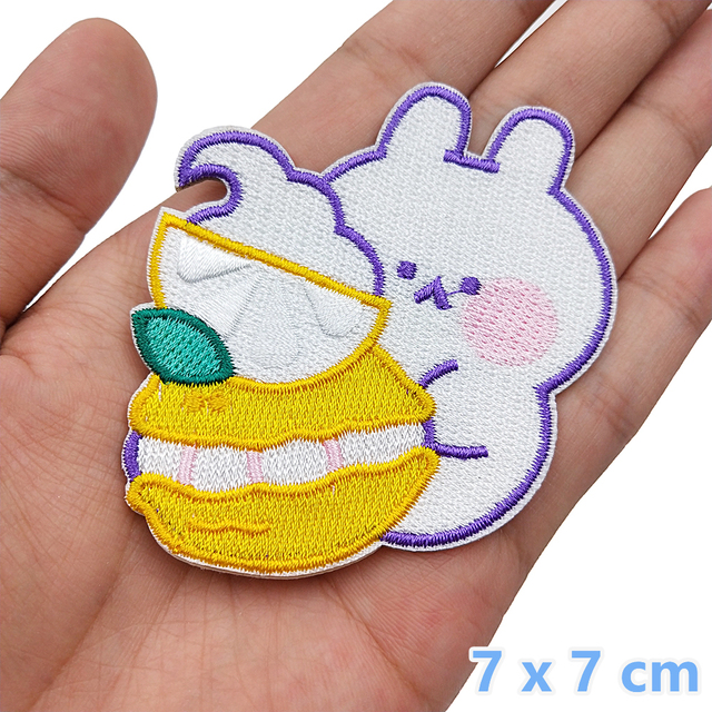 Cartoon Rabbit Embroidery Patches Self-adhesive For Clothing Handmade DIY Stickers Badge Backpack T-shirt Appliques