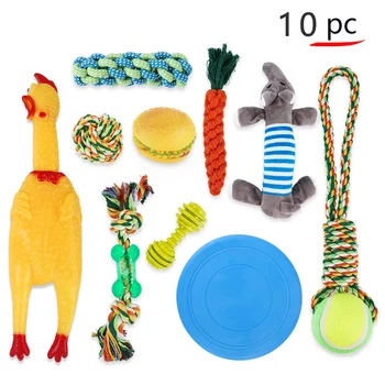 

Pet Dog Toy Set Squawking Rooster Screaming Rubber Chicken Pets Dog Toys Attractive Dog Cat Puppy Sound Molar Chew Toys Kit