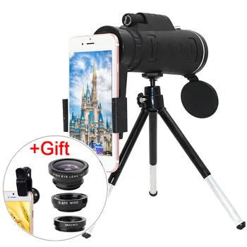 

Fish Eye Lens Wide Angle Macro Fisheye Lens 40x Zoom Telescope Monocular For iphone 7 8 plus XS MAX Mobile Phone Camera Lens Kit