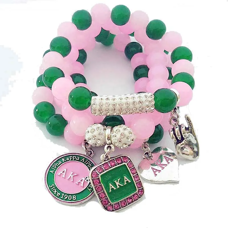 

4pcs for one set AKA Sorority Fraternity multilayer bracelet Jewelry accessories DIY charm Beads Bracelet