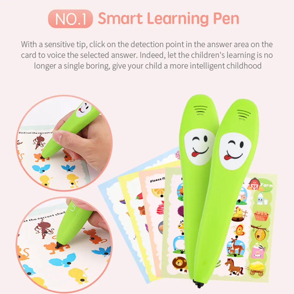 Pen with Learning Book Early Learning Pen Electronic Reading Pen Kids Educational Smart Interaction Logic Learning Pen