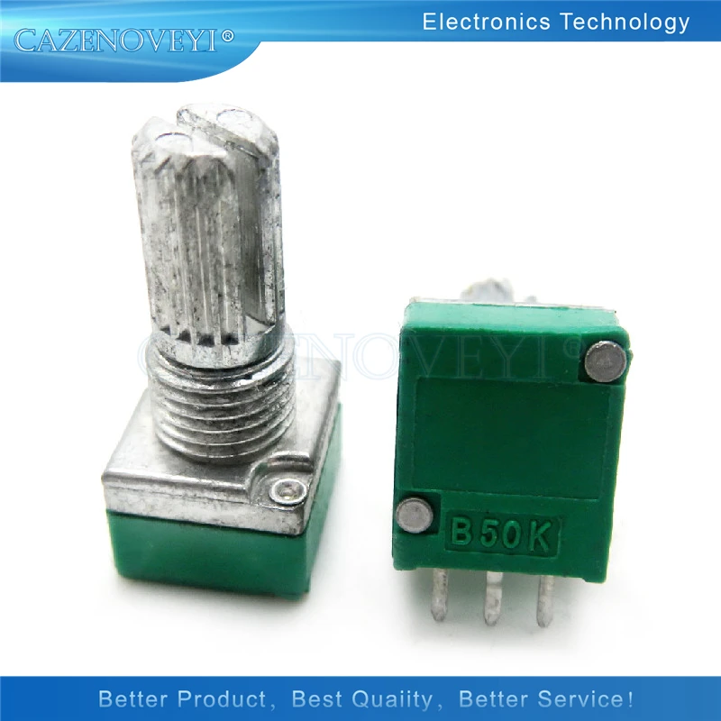 RK097N B1K B5K B10K B20K B50K B100K B500K B250K B5K switch audio 3pin shaft 15mm amplifier sealing potentiometer 5pcs/lot